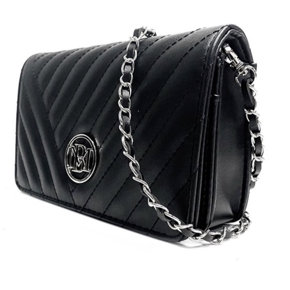 Women’s Crossbody Bag Studio Badgley Mischka Bag Black Vegan Leather AUTHENTIC - Picture 5 of 6